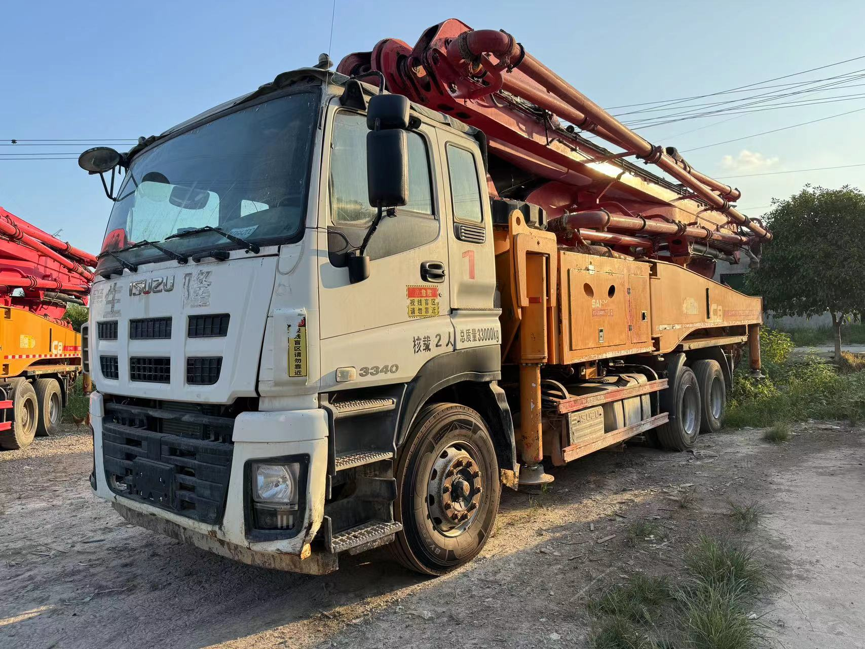 2015 sany boom pump 47m жүк ташуучу унаага орнотулган бетон насосу унаасы isuzu шассисинде