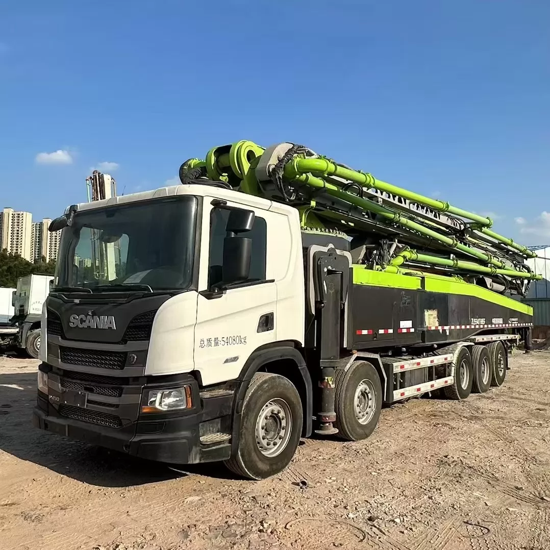 сапаттуу 2021 zoomlion boom pump жүк ташуучу унаага орнотулган бетон насосу scania шассиинде 67 м