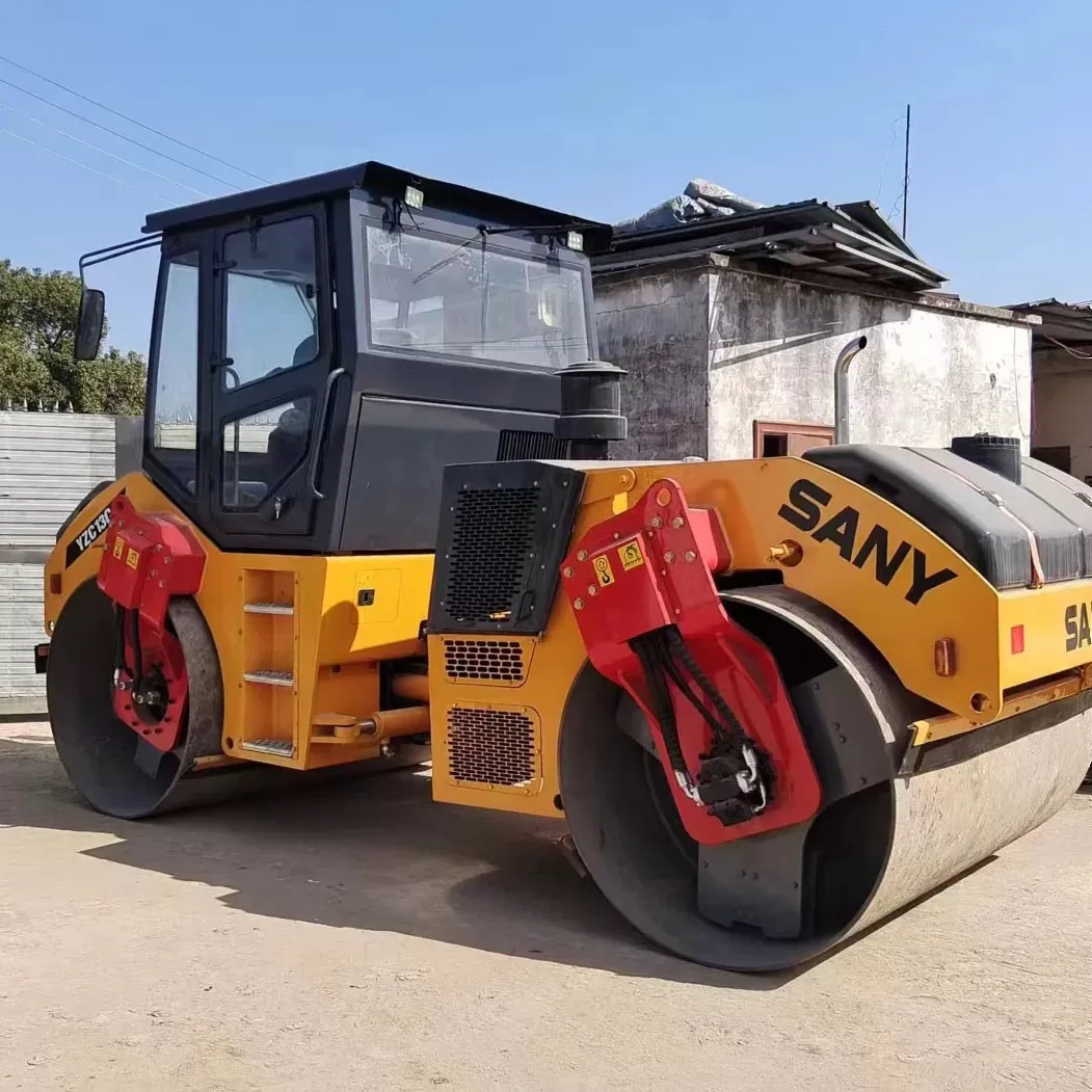 used sany double drum road roller yzc13c road bulding mchinery