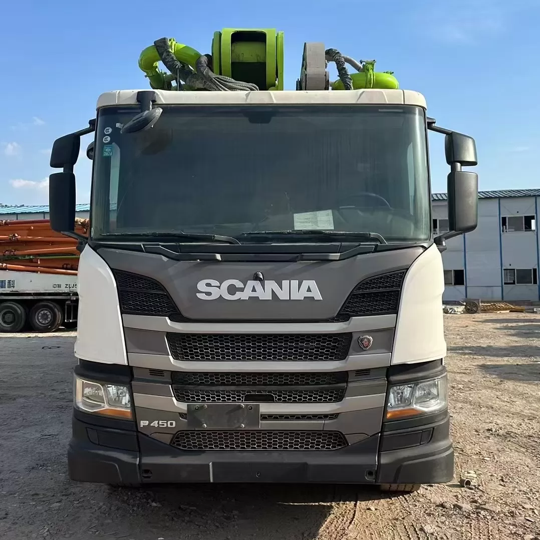 сапаттуу 2021 zoomlion boom pump жүк ташуучу унаага орнотулган бетон насосу scania шассиинде 67 м